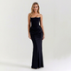 Valezza – Rochie maxi elegantă drapată fără bretele