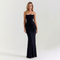 Valezza – Elegant Strapless Draped Maxi Dress