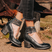 Veronda – Tacones vintage con tiras y correa en el tobillo