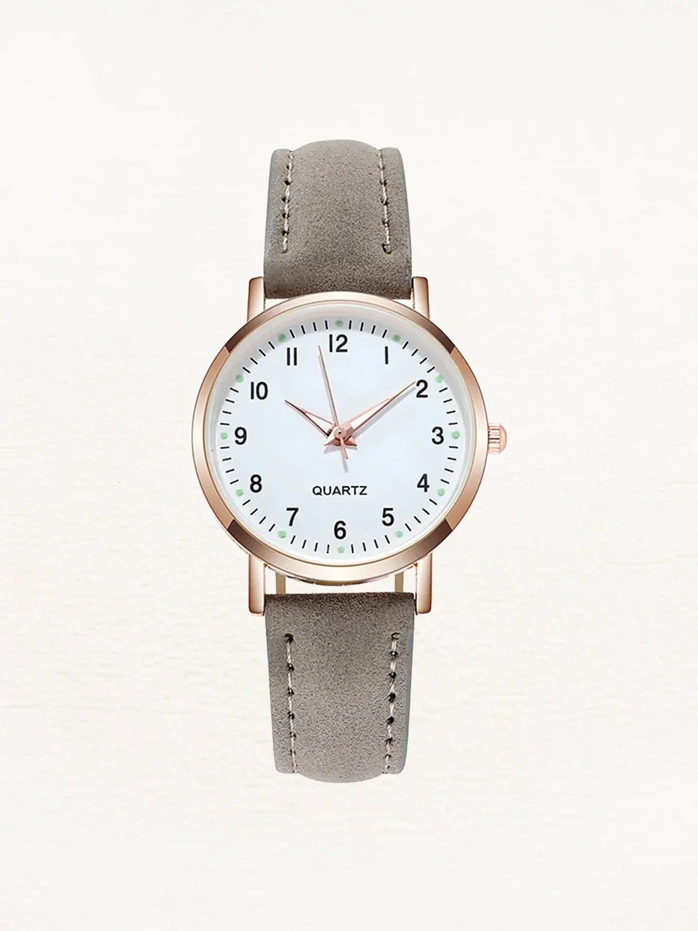 Women Leather Rose Gold Quartz Watch - Image 11