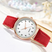 Women Leather Rose Gold Quartz Watch - Image 5