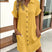Women's Cotton Polo Shirt Dress with Pockets - Image 3