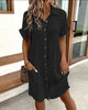 Women's Cotton Polo Shirt Dress with Pockets - Image 2