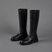 Women's Black Mid-Calf Pointed Toe Zip Up Heeled Boots