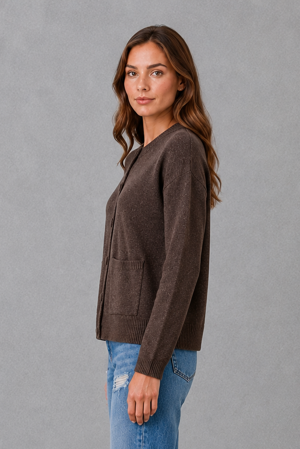 Women Chunky Knit Oversized Open Front Cardigan - Image 2