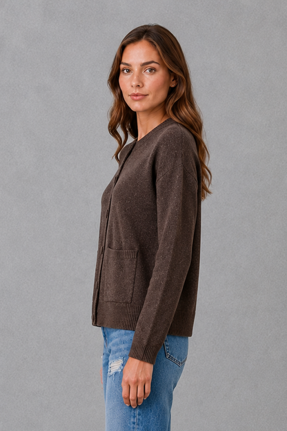 Women Chunky Knit Oversized Open Front Cardigan - Image 2
