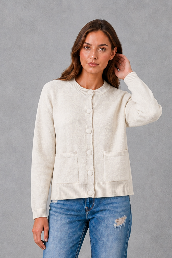 Women Chunky Knit Oversized Open Front Cardigan - Image 6