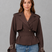 Women Cropped Double-Breasted Belted Cotton Trench Coat