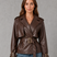Women Cropped Double-Breasted Belted Cotton Trench Coat - Image 9