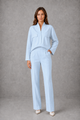 Women 2 Piece Tailored Co-Ord Set Cropped Jacket Straight Leg Trousers - Image 5