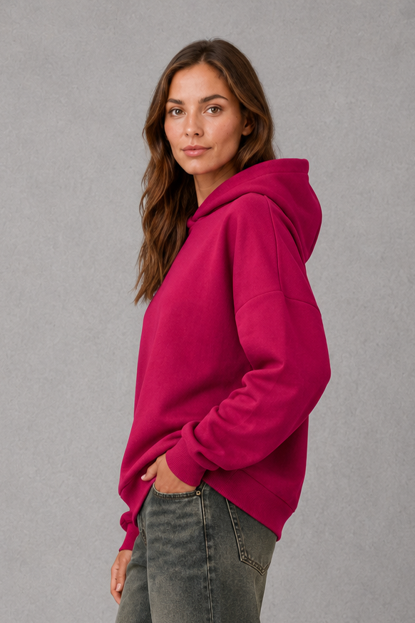 Women's Fleece Hoodie Relaxed Cotton Blend Hooded Sweatshirt - Image 2