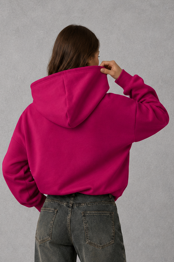 Women's Fleece Hoodie Relaxed Cotton Blend Hooded Sweatshirt - Image 4