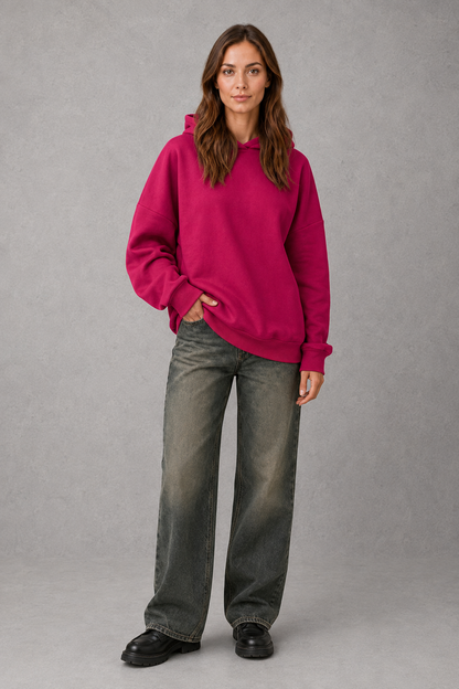 Women's Fleece Hoodie Relaxed Cotton Blend Hooded Sweatshirt - Image 5
