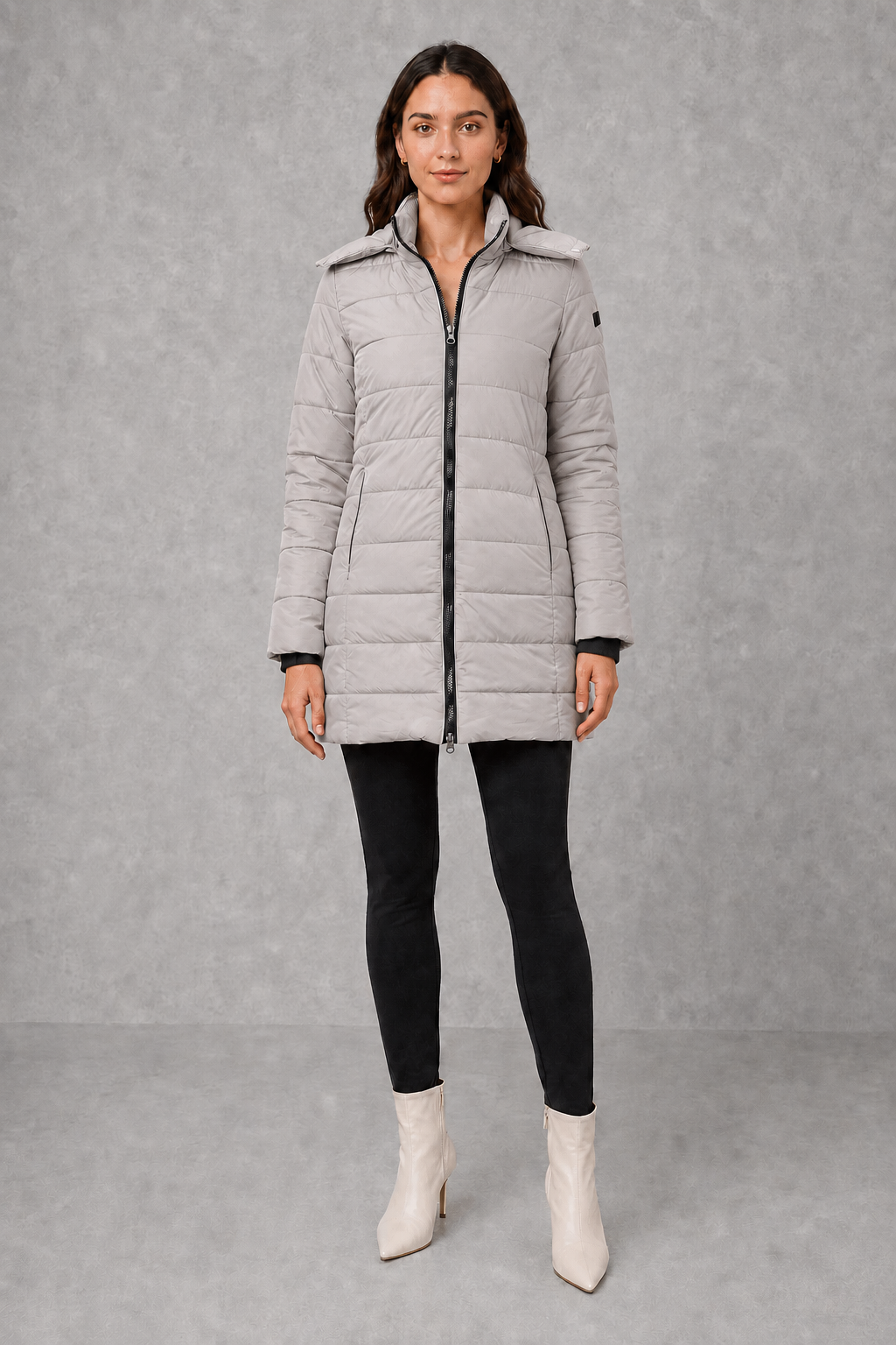 Women's Lightweight Quilted Insulated Hooded Puffer Coat - Image 6