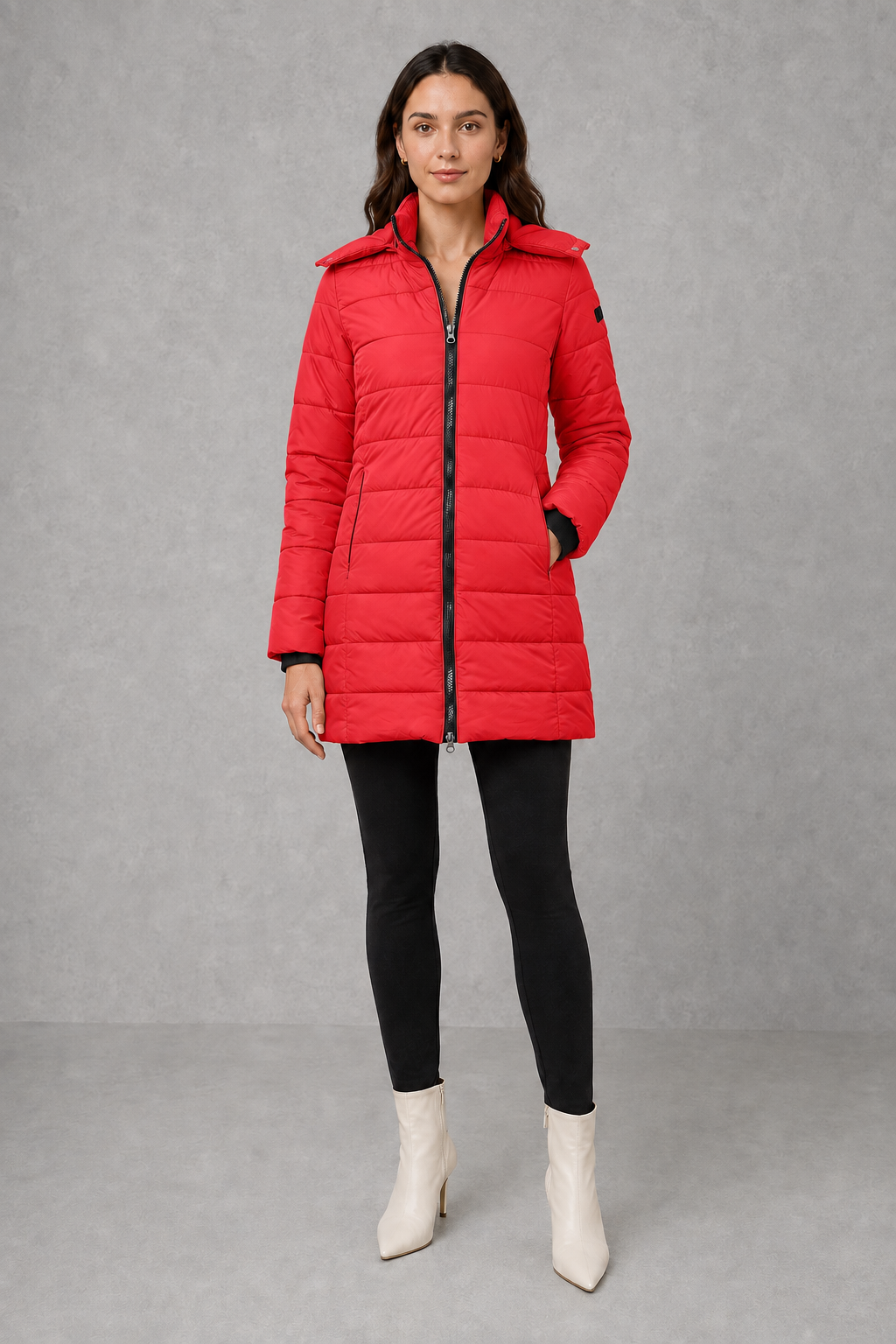 Women's Lightweight Quilted Insulated Hooded Puffer Coat - Image 9