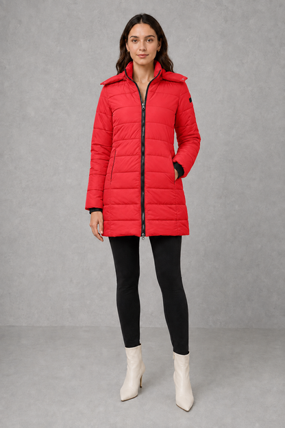 Women's Lightweight Quilted Insulated Hooded Puffer Coat - Image 9
