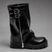Women Leather Knee High Boots Chunky Sole Buckle Zip - Image 4
