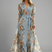 Women Floral V-Neck Short Sleeve A-Line Midi Dress - Image 2