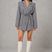 Women Pinstripe Belted Longline Blazer Tailored