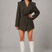 Women Pinstripe Belted Longline Blazer Tailored - Image 7