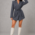 Women Pinstripe Belted Longline Blazer Tailored - Image 10