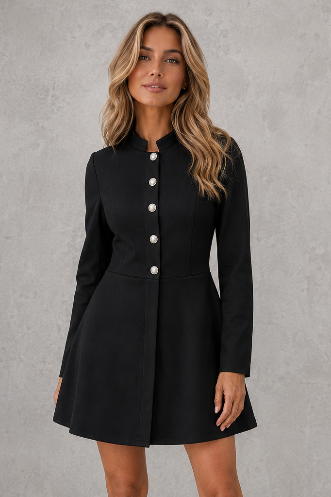 Women's Stand Collar Button-Up Jacket