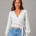 Women Knit Wrap V-Neck Long Sleeve Sweater - Image 8