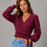 Women Knit Wrap V-Neck Long Sleeve Sweater - Image 7