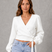 Women Knit Wrap V-Neck Long Sleeve Sweater - Image 6