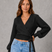 Women Knit Wrap V-Neck Long Sleeve Sweater - Image 9