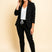 Structured Blazer and Trousers Set with Adjustable Waist – Women’s Two-Piece Azzoria