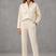 Women 2 Piece Tailored Co-Ord Set Cropped Jacket Straight Leg Trousers - Image 6