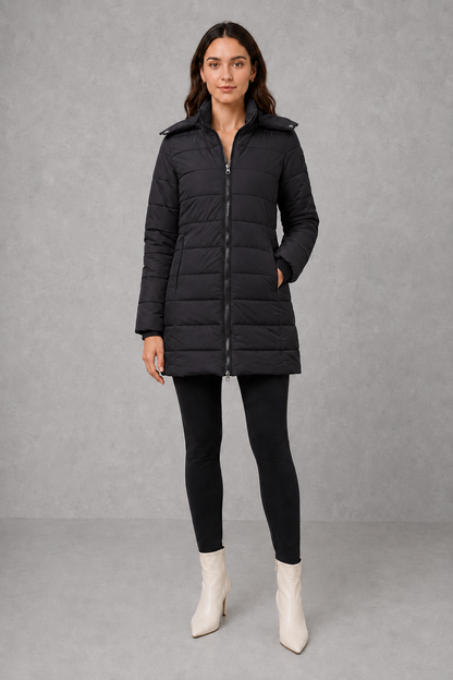 Women's Lightweight Quilted Insulated Hooded Puffer Coat