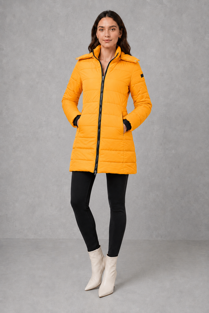 Women's Lightweight Quilted Insulated Hooded Puffer Coat - Image 10