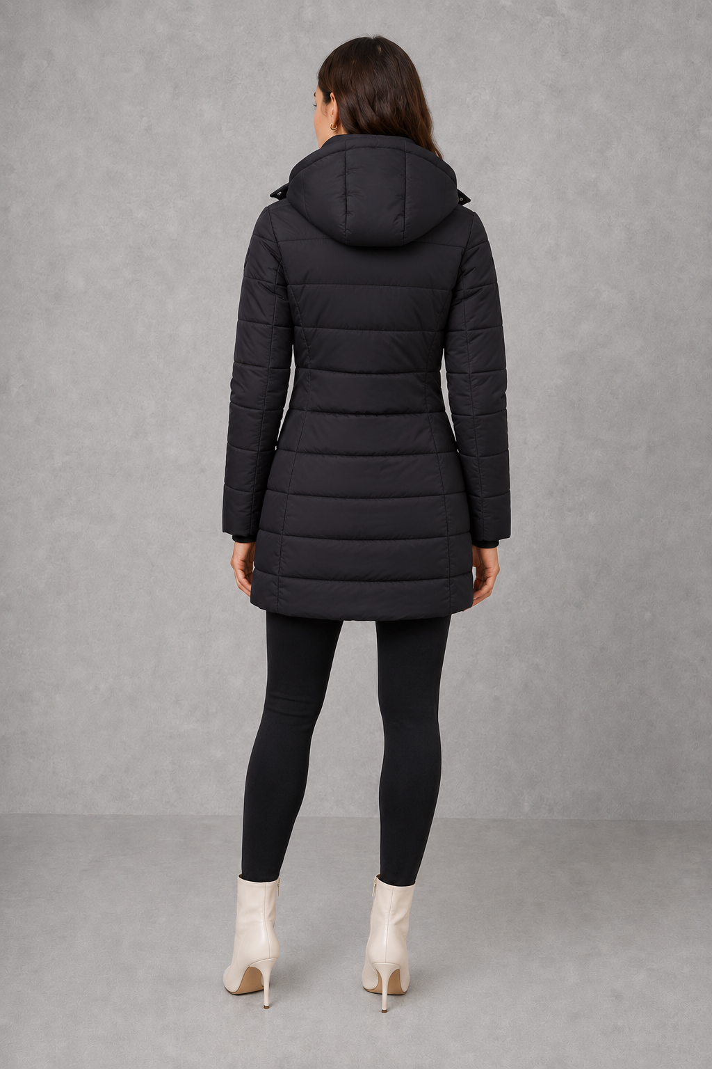 Women's Lightweight Quilted Insulated Hooded Puffer Coat - Image 4