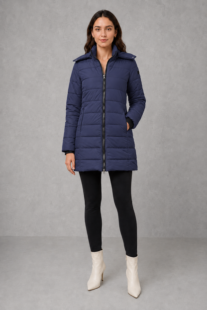 Women's Lightweight Quilted Insulated Hooded Puffer Coat - Image 5