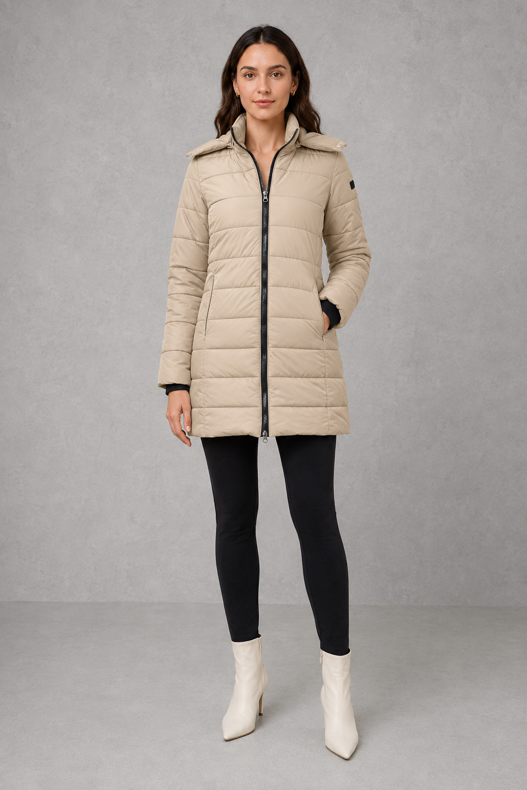 Women's Lightweight Quilted Insulated Hooded Puffer Coat - Image 7