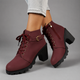 Women's Combat Boots – Chunky Heel Lace-Up Ankle Boots with Buckle for Everyday Wear - Image 2