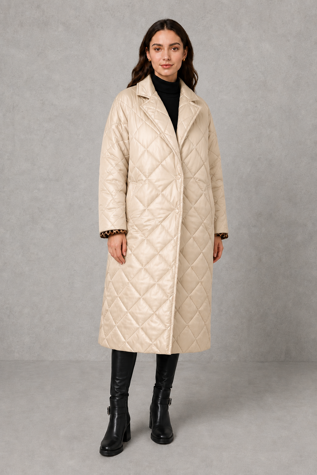 Women Reversible Quilted Leopard Print Padded Jacket - Image 6