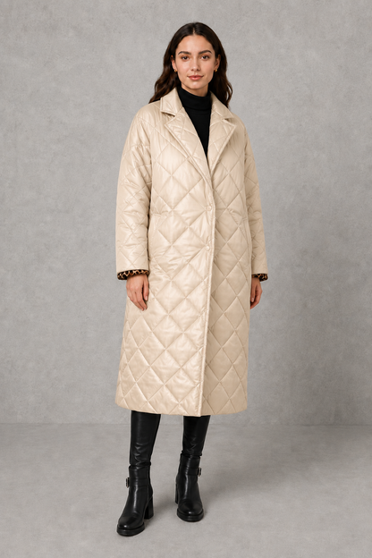 Women Reversible Quilted Leopard Print Padded Jacket - Image 6