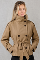 Women's Short Belted Trench Coat – Lightweight Classic Everyday Jacket