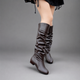 Women's Block Heel Knee High Boots – Comfortable Low Heel Slouch Boots for Everyday Wear - Image 3