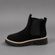 Women Suede Block Heel Ankle Boots Round Toe - Image 4