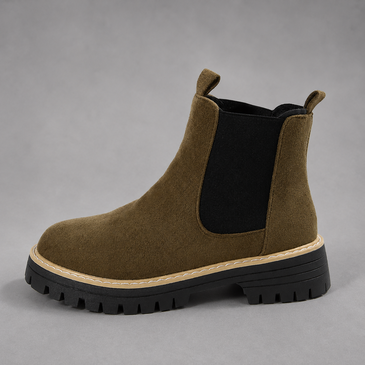 Women Suede Block Heel Ankle Boots Round Toe - Image 6