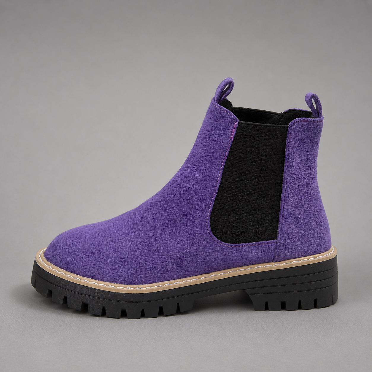 Women Suede Block Heel Ankle Boots Round Toe - Image 7
