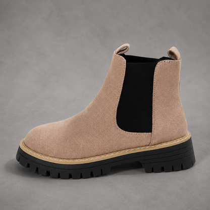 Women Suede Block Heel Ankle Boots Round Toe - Image 8