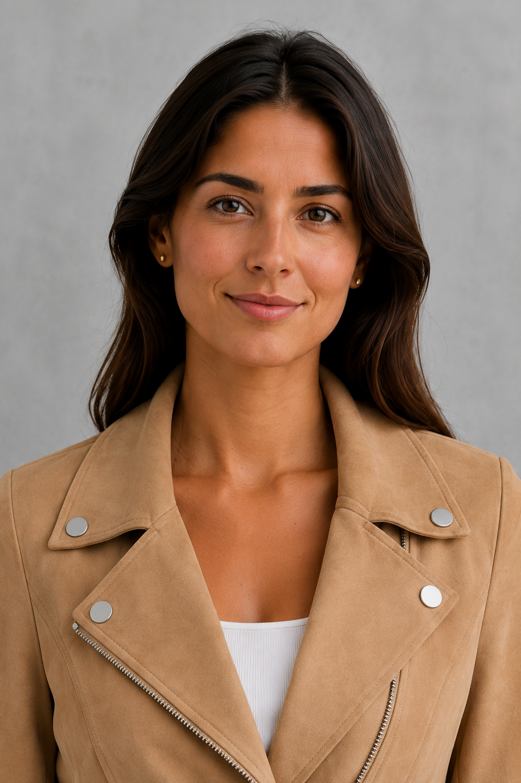 Women Suede Cropped Tailored Jacket - Image 4