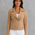 Women Suede Cropped Tailored Jacket