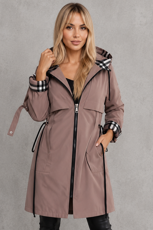 Women's Lightweight Waterproof Hooded Rain Jacket Windproof