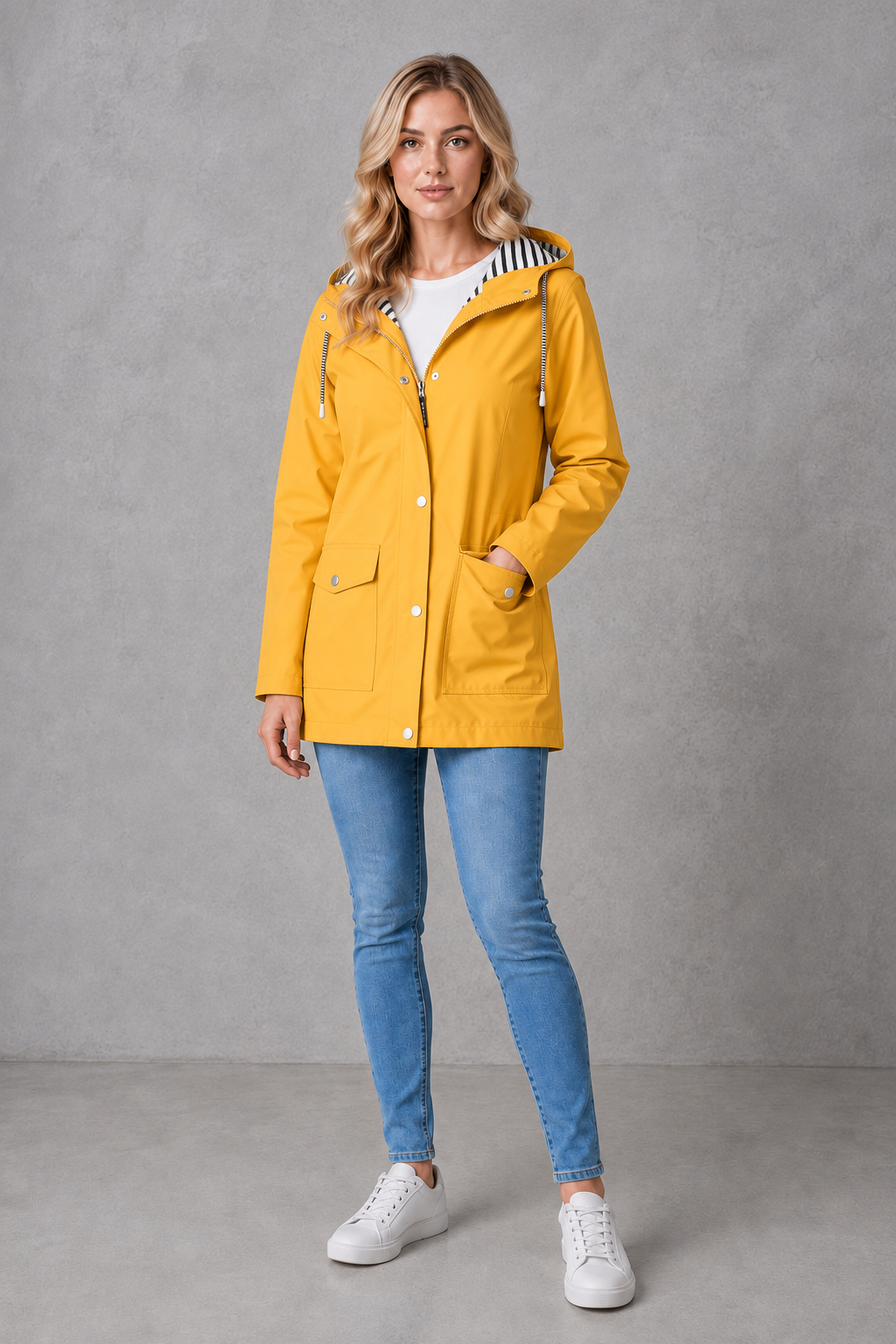 Women's Lightweight Waterproof Windproof Hooded Rain Jacket - Image 4